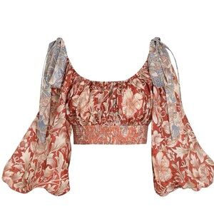 Zimmermann
CHINTZ BILLOW SLEEVE CROP TOP